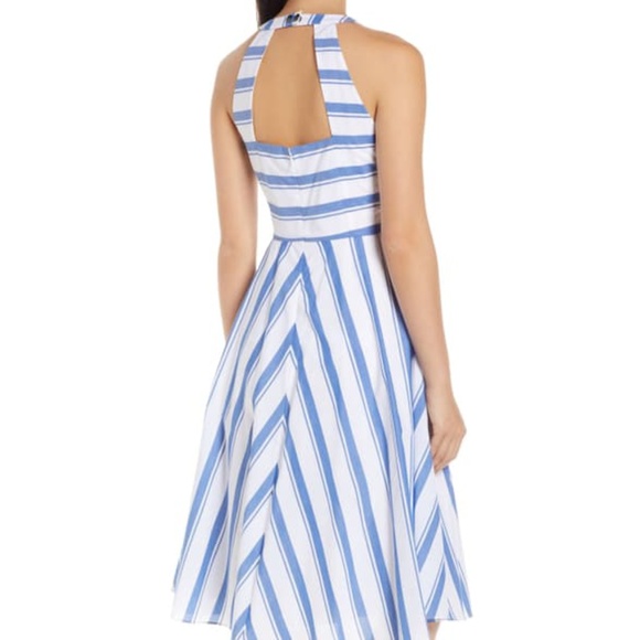 NEW Eliza J Sleeveless Fit & Flare Striped Dress - Picture 2 of 5
